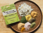 Tradition blend ingredients on a plate, by Season & Shadow created by top chef finalist Chef Sara Bradley 